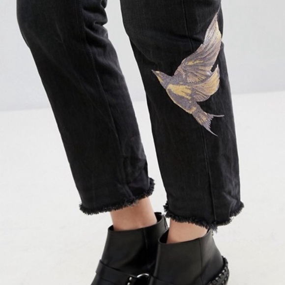 euc ALLSAINTS The Birds Crop Jeans 25 - Picture 3 of 6